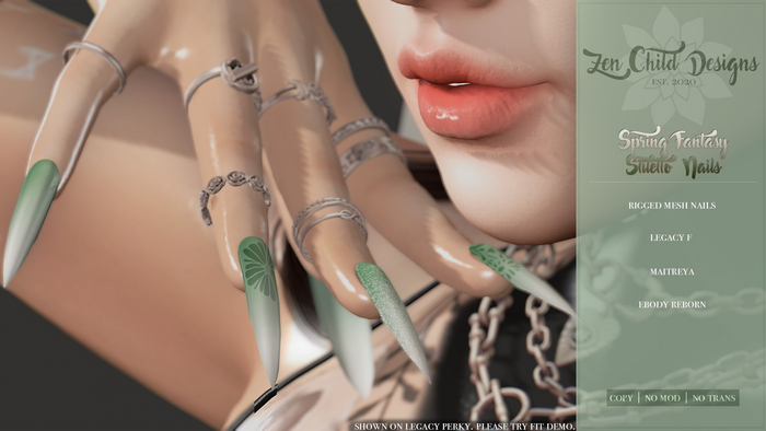 Zen Child Designs - Spring Fantasy Stiletto Nails