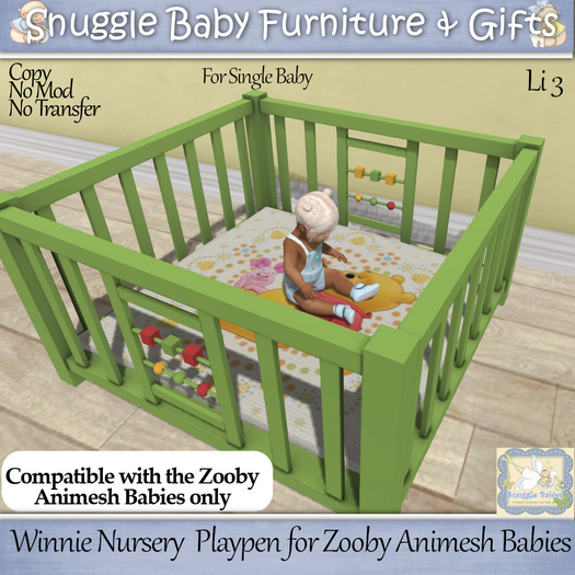 Winnie Nursery  Playpen for Zooby Animesh Babies  