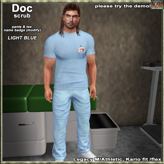*KD* Doc scrub light blue pack