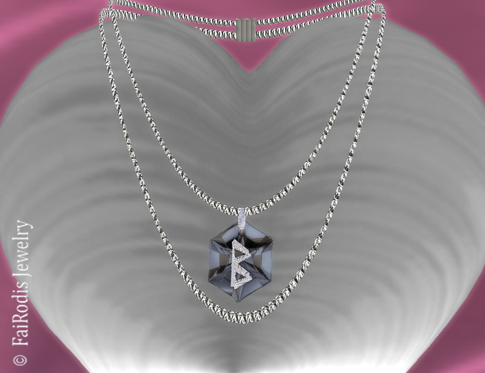 FaiRodis Berkana runa necklace silver+agate Group GIFT