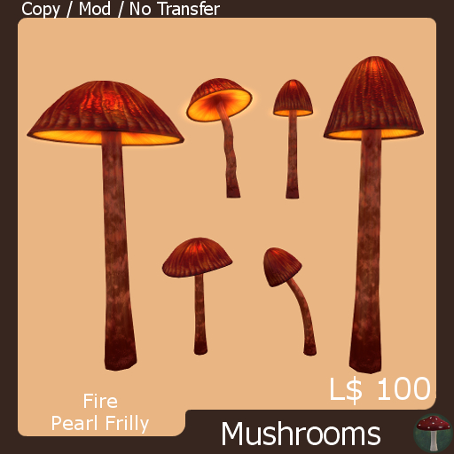 Fire Pearl Frilly Mushrooms