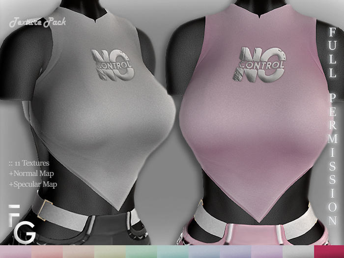 .Fragile. 11 Textures Full Perm for Sleeveless Round Neck Top