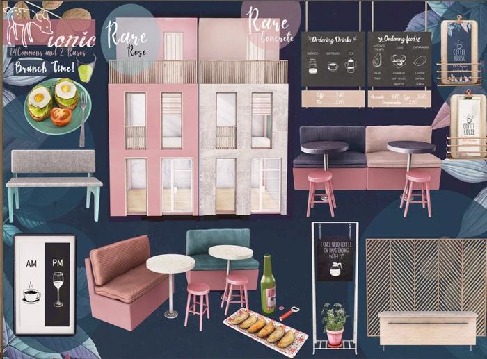 6 ionic: Coffeehouse Sofa & Table (D)