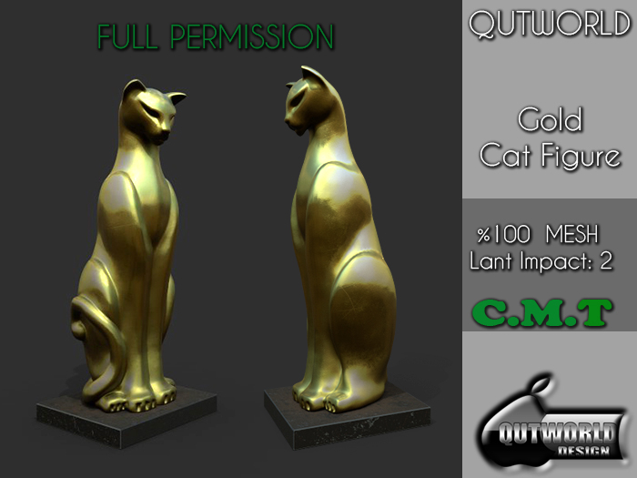 .::QUTWORLD Gold Cat Figure::.FP Unpack (ADD)