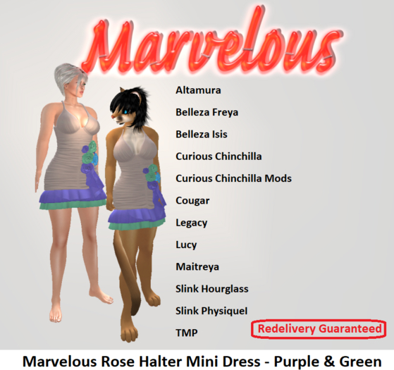 Marvelous Rose Halter Mini Dress - Purple & Green