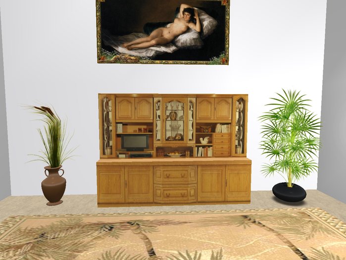Oak Wall Unit / Entertainment Center - 2prim