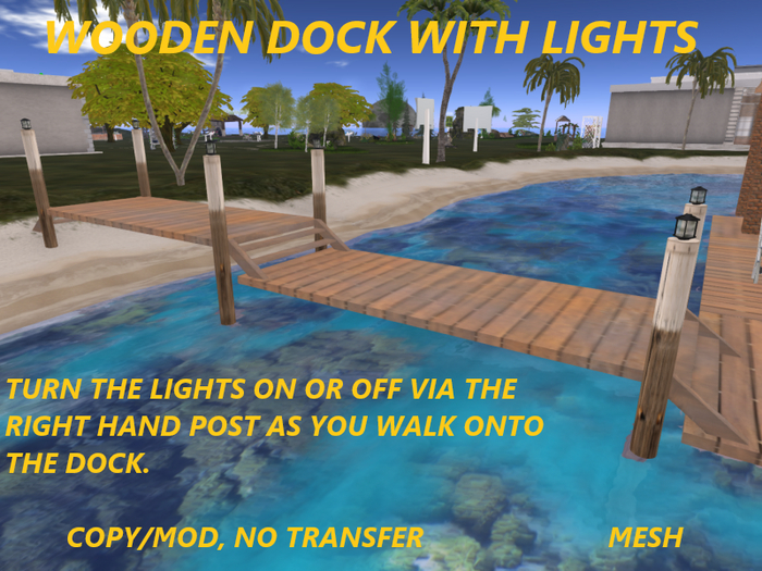 WOODEN DOCK WITH LIGHTS