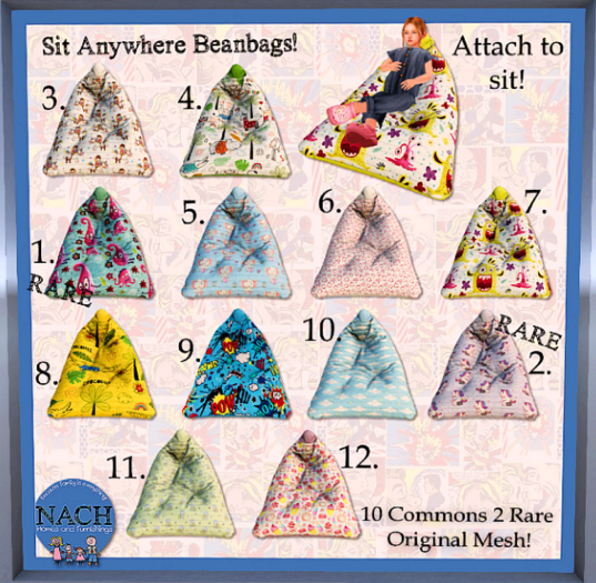 1. NACH Sit Anywhere Beanbag Pink Monsters RARE