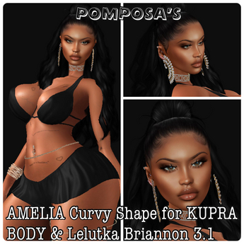 Second Life Marketplace - AMELIA Curvy Shape for KUPRA BODY Lelutka