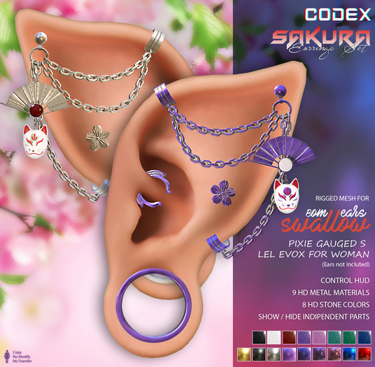 CODEX_SAKURA EARRINGS SET for Swallow Pixie S