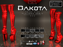 [Renegade] Dakota Thigh High Platform Boots - Red