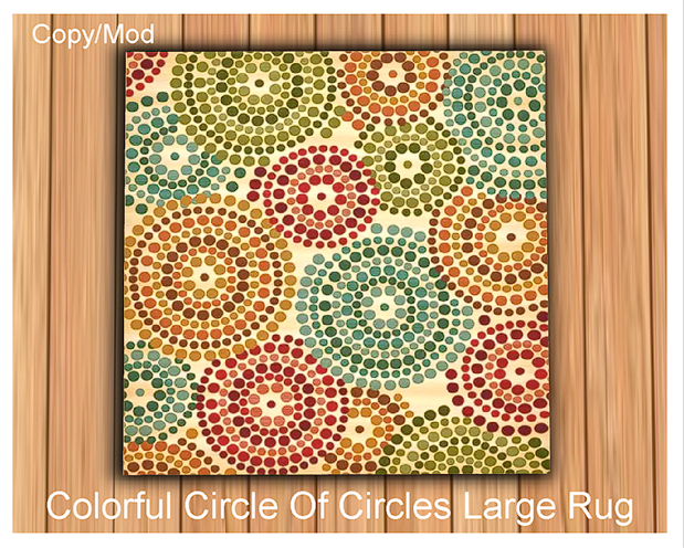 *CC* Colorful Circle Of Circles Large Rug 