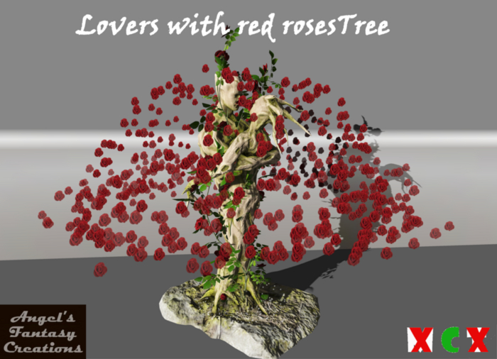 Lovers with red rosesTree