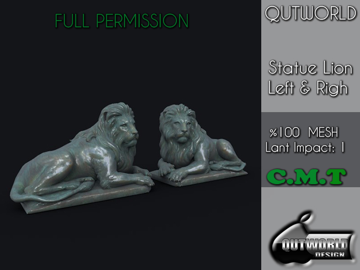 .::QUTWORLD Statue Lion_Left & Right::.FP 