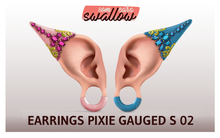 ^^Swallow^^ Earrings Pixie Gauged S02 (f/m)