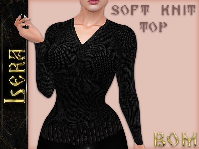!L! Soft Knit Top Black
