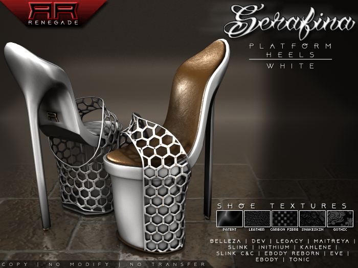 [Renegade] Serafina Platform Heels - White