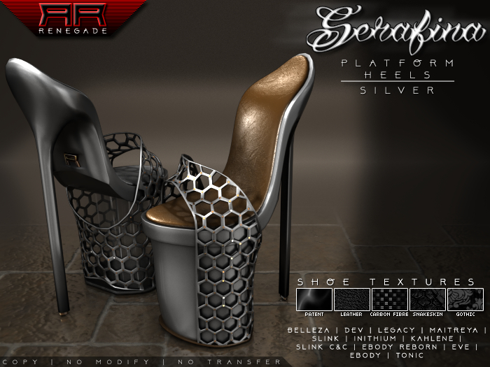 [Renegade] Serafina Platform Heels - Silver