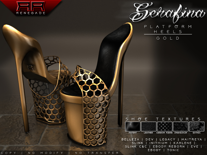 [Renegade] Serafina Platform Heels - Gold
