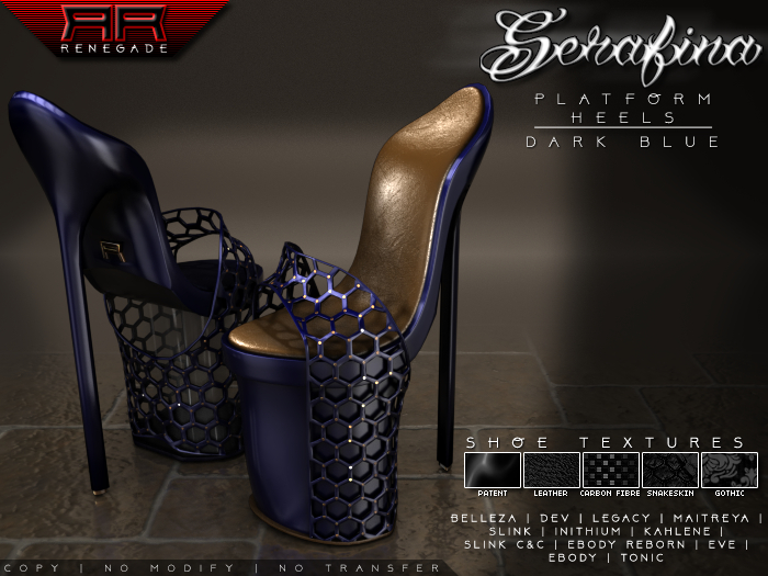 [Renegade] Serafina Platform Heels - Dark Blue