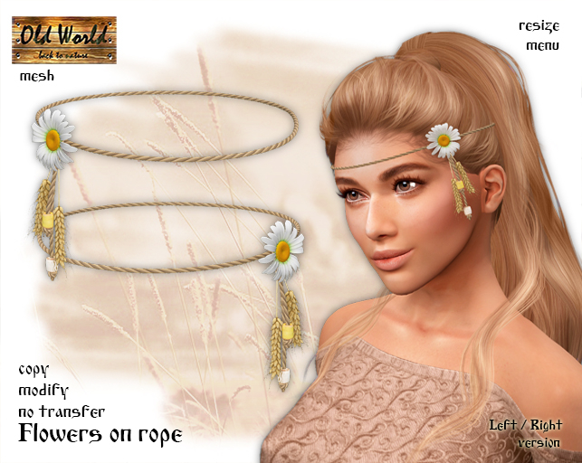 Chamomile on rope - Old World - Rustic Accessories