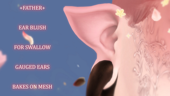 +FATHER+ Tintable Ear Blush - Swallow Gauged Ears - BOM