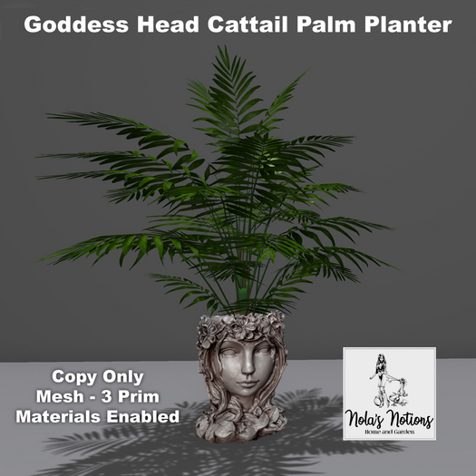 Goddess Head Cattail Palm Planter