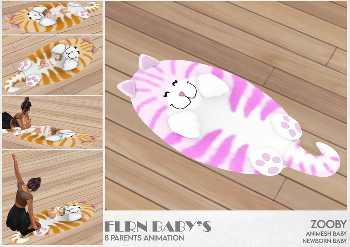 FLRN BABY'S - Zooby Cat Pillow Mat Pink