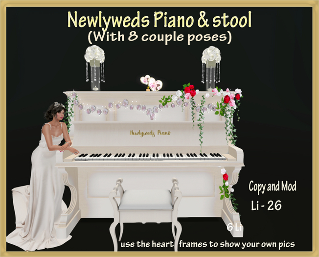 Newlyweds Piano with couple poses