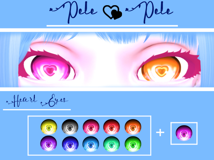 Second Life Marketplace [PelePele] M4 Anime Eyes Heart Eyes