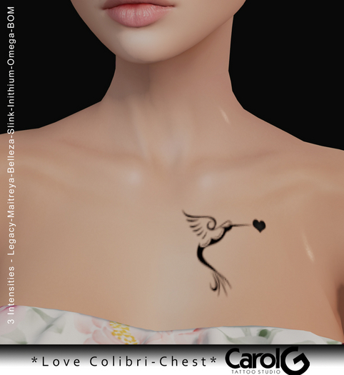 [CAROL G] Love Colibri Chest TaTToo