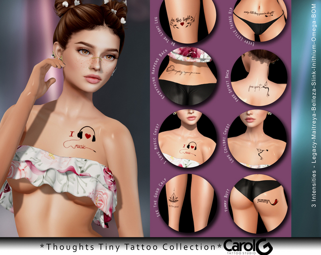 [CAROL G] Thoughts Tiny TaTToo Collection - FATPACK 8 TaTToos