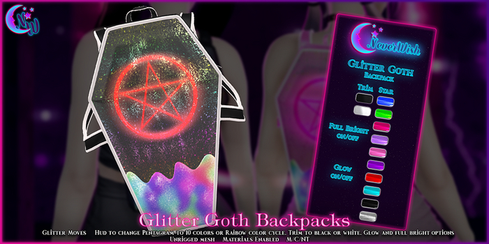 NeverWish - Glitter Goth Backpack - Black