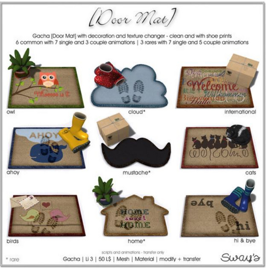 Sway's [Door Mat] mustache RARE