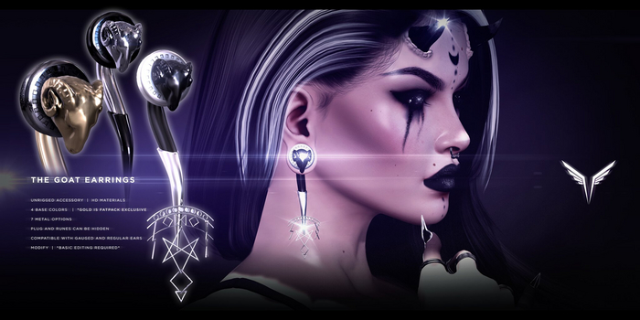\-VALKYR-/ The Goat Earrings \ White