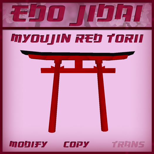 ::Edo Jidai Shop:: Myoujin Red Torii - Full Detailed Japan Gate - Realistic Wood texture