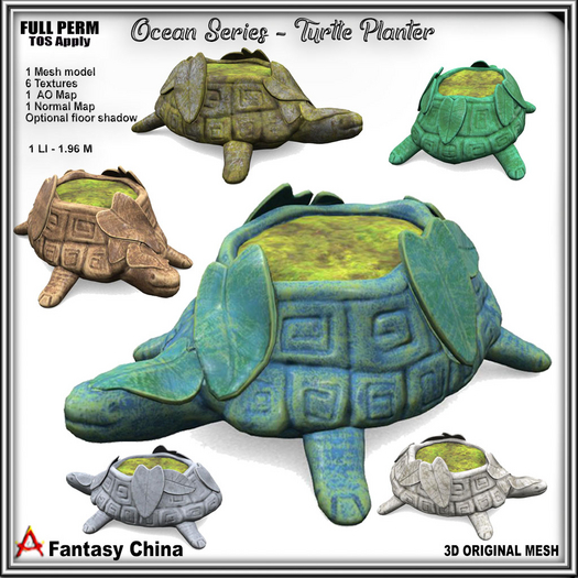 FULL PERM Ocean Series - Turtle Planter