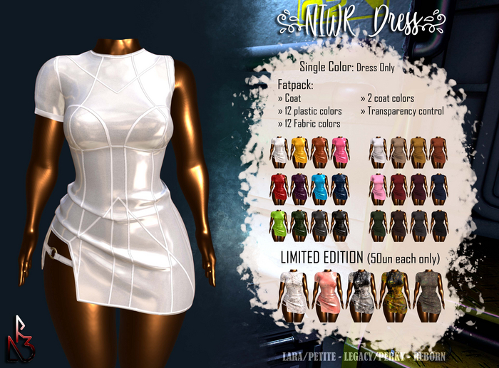 //R3D// NIWR Dress - Plastic White