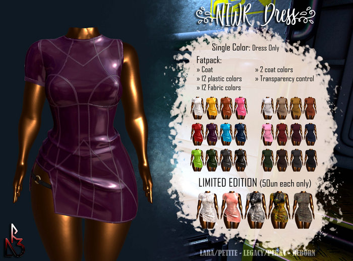 //R3D// NIWR Dress - Plastic Purple
