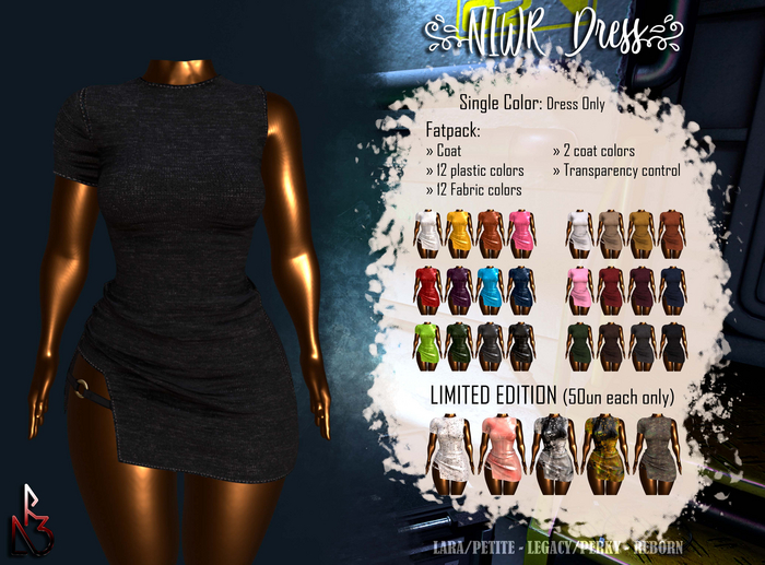 //R3D// NIWR Dress - Fabric Black