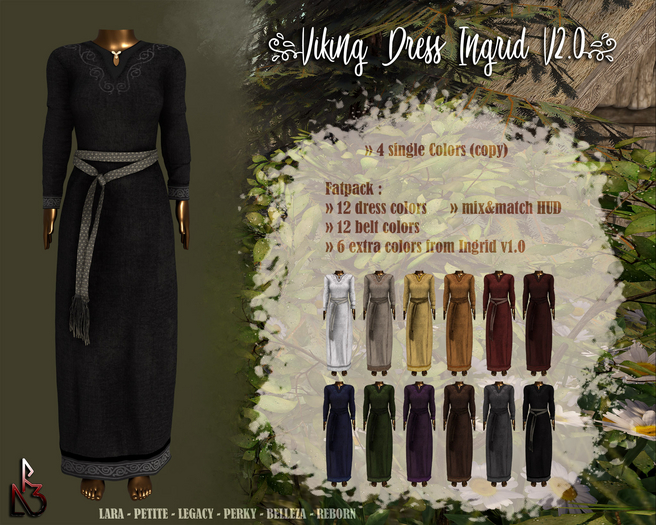 //R3D// Viking Dress Ingrid V2.0 - Black