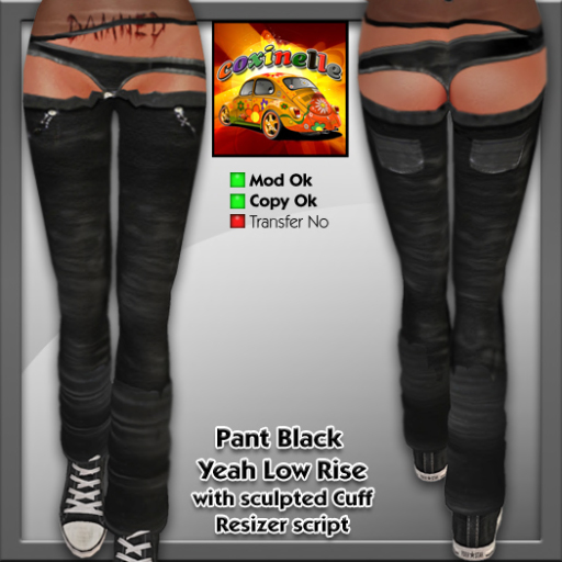 Coxi -  Sexy Pant Black Yeah Low Rise