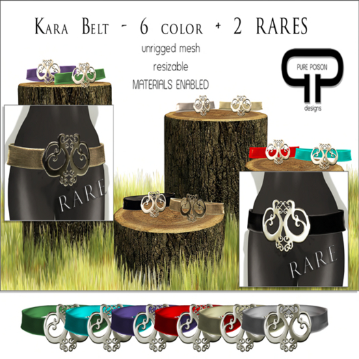 Second Life Marketplace Pure Poison Kara Belt Black RARE
