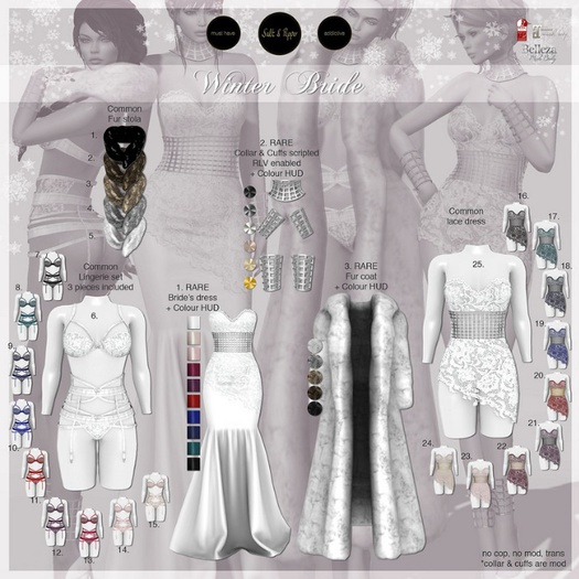 27. S&P Winter Bride Collar & Cuffs Lara RARE