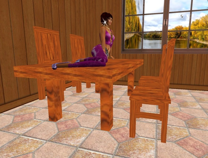 TABE DE FERME + 4 CHAISES