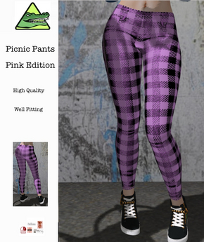 Pinic Pattern Pants Second Life Marketplace - Snappy // Picnic Pants - Pink