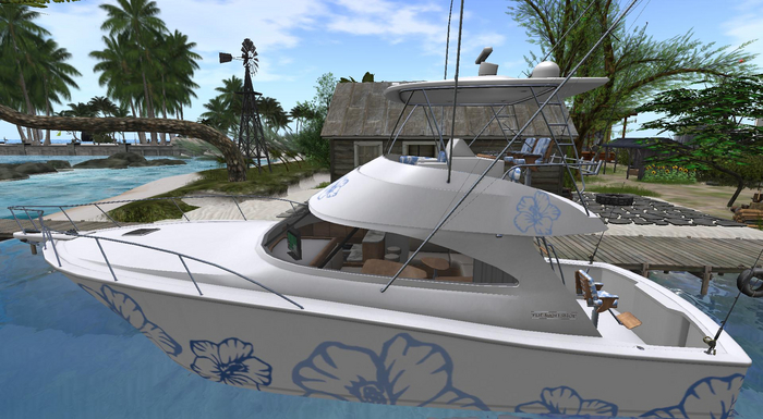 Nassau Beach Blue Flowers Texture Script