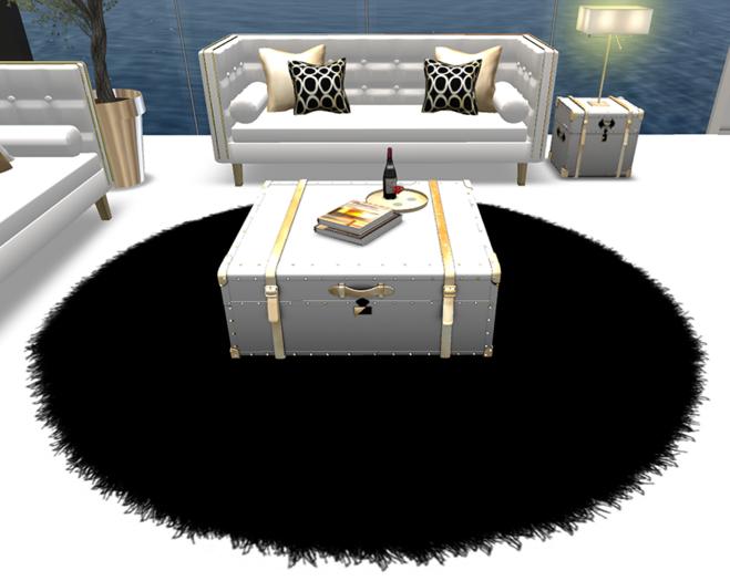 Luxury Black Fur Rug - with re-sizer 