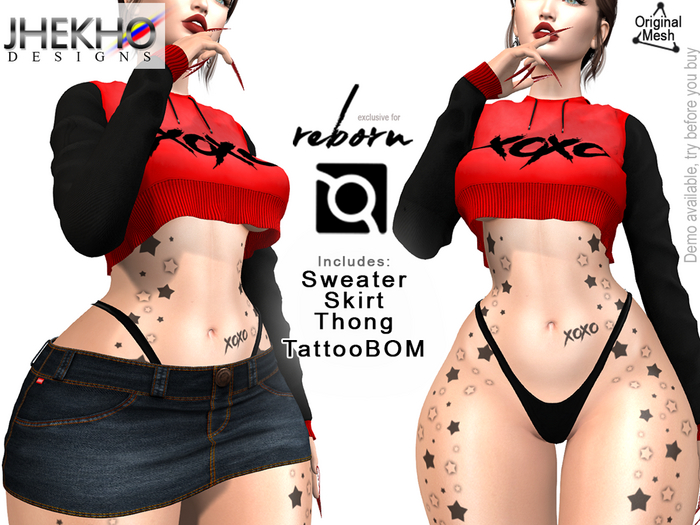 [JHEKHO] - Lana Outfit "Red" - eBody Reborn