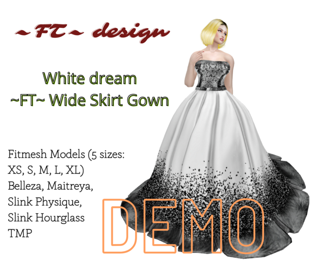 DEMO White dream ~FT~ Wide Skirt Gown 